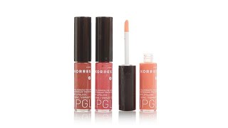 Korres Cherry Oil Lip Gloss Trio  Lt Pink, Rose   Nude