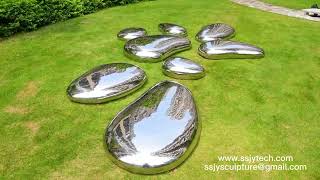 Stainless steel stone sculpture