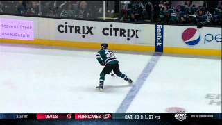 Kevin Shattenkirk slapshot to head Mar 9 2013 St. Louis Blues vs SJ Sharks NHL Hockey
