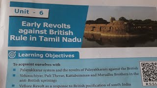 TNPSC-Std 10 -Early revolts against British rule in Tamilnadu #tnpsc #unit8 #study