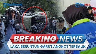 🔴BREAKING NEWS: Angkutan Umum Terbalik Imbas Laka Beruntun di Tutugan Leles Garut, Pemotor Terkapar