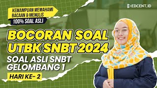 Bocoran Soal UTBK 2024 Gelombang 1 Hari Kedua - Soal Pemahaman Bacaan dan Menulis