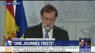 Rajoy détaille les destitutions après la déclaration d'indépendance de la Catalogne