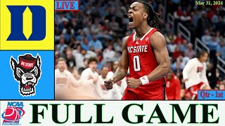 Duke vs NC State FULL GAME 1st | Mar 31,2024 | NCAA Men's Basketball Championship| NCAA basketball
