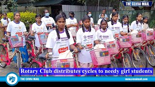 Rotary Club distributes cycles to needy girl students #rotaryclub @rotaryclubcoimbatore5485