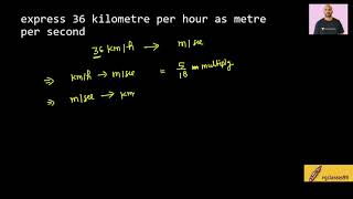 express 36 kilometre per hour as metre per second // 36km/h as m/sec ?