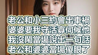 老公和小三約會出車禍，婆婆要我守活寡伺候他，我沒鬧當場說出一句話，老公和婆婆當場傻眼了