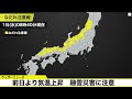 前日より気温上昇　融雪災害に注意