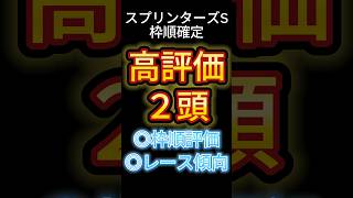 スプリンターズS 2024【枠順確定後】高評価は２頭！ アノ馬でした！