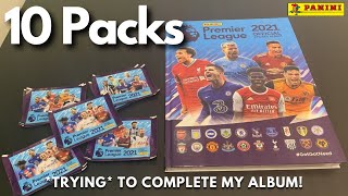 *Trying* To Complete My Panini Premier League 2021 Sticker Album! | 10 Packs Opened! | Part One