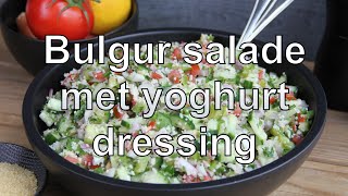 Bulgur salad with yogurt dressing