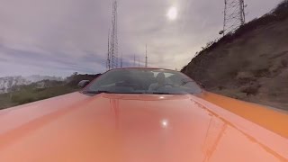 We mounted a 360-degree camera on the hood of a 2016 Mustang GT Convertible