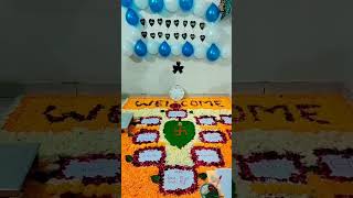 baby Chhathi ceremony   real flowers decoration 🥰