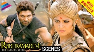 Rudhramadevi Tamil Movie Scenes w/Subtitles | Allu Arjun Helps Anushka | Rana | Nithya Menon