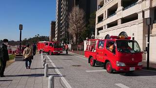 消防車のお帰り 岡崎市消防出初式終了後