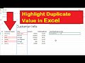 How to Highlight Duplicate Value in Excel | Get Duplicate Record in Excel