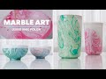 MARBLE ART DIY | Repurposing Glasses, Bowls & Plates Using Nail Polish | Modge Podge Craft Ideas