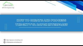 How to Create and Process the Batch Interface?