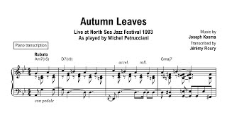 Autumn Leaves by Michel Petrucciani - Jazz piano transcription