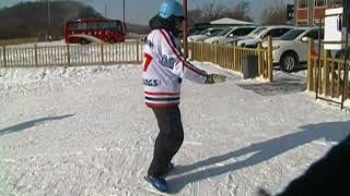 Sled Dogs SnowSkate Beginner Lesson - in China - North America's ICP / SCP Instructor Lorne Milne