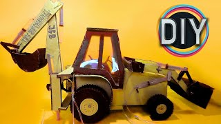 coolest cardboard Hydraulic JCB/Bulldozer From Cardboard - DIY at home