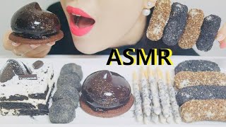 ASMR  블랙 컬러 디저트 Black color desert 투썸 플레이스 케이크 Twosome Place cake (No Talking Mukbang)