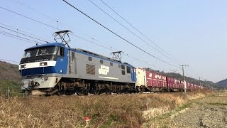 JR貨物　1057レ　EF210-901号機 と 1050レ　EF210-172号機 のすれ違い 【山陽本線・瀬戸～上道間】