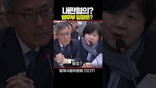 내란혐의에 대해 법무부 입장은?