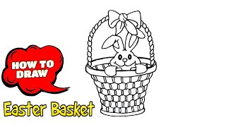 How to draw an Easter Basket Easy drawing with pen