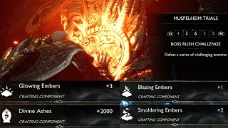 How To Farm Blazing, Smoldering And Glowing Embers For Armor Upgrades - God Of War Ragnarok.