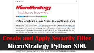 How to create Security Filter and apply it with MicroStrategy Python SDK (mstrio-py)