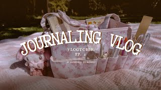 Halloween Journaling Vlog | Recap journal, sticker advent, & spooky lights