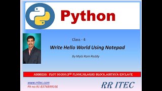 Python Hello World Using Notepad