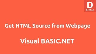 Get HTML Source from Webpage using VB.Net