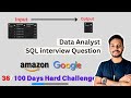 SQL Data Analysis Interview Question #36/100 | SQL Challenge | SQL Tutorials | Window Function SQL