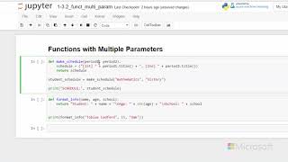 30 Python Beginner Strings and Functions - Multiple Parameter Function
