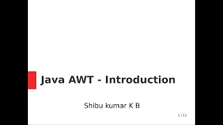 Java AWT - Part 1 (Introduction)