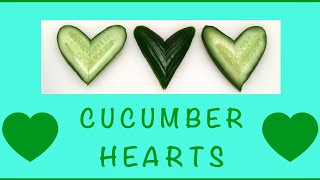 How to Make Heart Shaped Cucumber / Quick & Easy Garnish for Valentine's Day