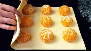 🍊If you have puff pastry and tangerines, make this New Year's dessert!