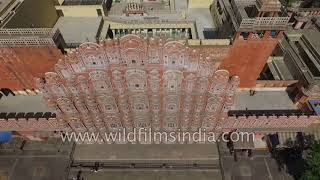 Hawa Mahal and Birla Temple in Jaipur, as seen from the air