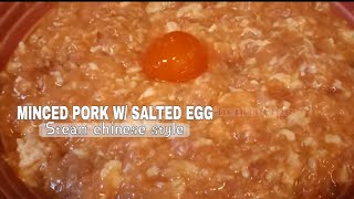 VERY SIMPLE INGREDIENTS  \u0026 EASY TO COOK  STEAM MINCED PORK \u0026 SALTED EGG /chinese recipe #ofwhongkong