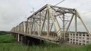 東武6050系区間快速浅草行　利根川橋梁　　　　　Tobu 6050 series interval fast Asakusa Line Tone River bridge