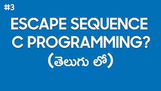 Escape Sequence in C programming | Learn Coding #3