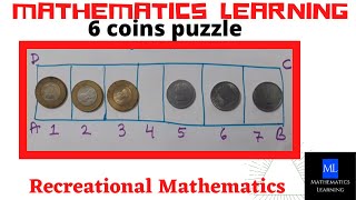 Coins Puzzle#4 | 6 coins puzzle- Challenge is to move all coins from one side to the other.