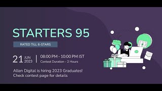 Donation Drive || Starters 95 Solution With Explanation