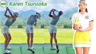 Karen Tsuruoka 鶴岡果恋 日本の女子ゴルフ スローモーションスイング!!!