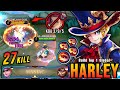 Almost SAVAGE!! 27 Kills Harley NonStop Delete Lesley!! - Build Top 1 Global Harley ~ MLBB