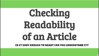 Checking readability