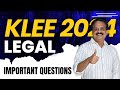 Important Questions for KLEE 2024 | Legal | Kerala LLB Entrance | New Exam Pattern