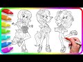 Coloring Pages EQUESTRIA GIRLS - Rainbow Rocks / How to color My Little Pony. Easy Drawing Tutorial